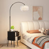 Floor Arc Lamp with Table, Drawer and Wireless Charger