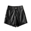 Women’s Leather High Waist Shorts Wide Leg