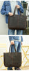 Brown Leather Tote Bag with Zipper for Men and Women