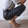 Women High Waisted Genuine Leather Carrot Pants