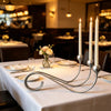 Three Arm Silver Taper Candle Holder for Dining Table Decor