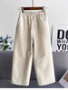 Women High Waisted Genuine Leather Straight Leg Pants