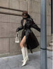 Over the Knee Faux Leather Women Long Coat
