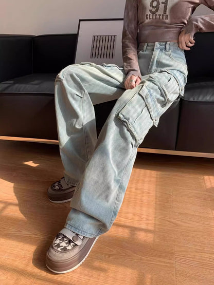 Women’s Loose Fit Cargo Denim Jeans