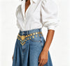 Gold Waist Chain with Coin Tassels and Turquoise Accents