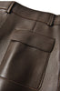 Women’s Sheepskin Midi Leather Skirt with Front Slit