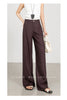 Women wide leg trousers in tencel linen fabric