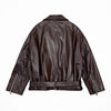 Women Oversized Leather Motorcycle Jacket