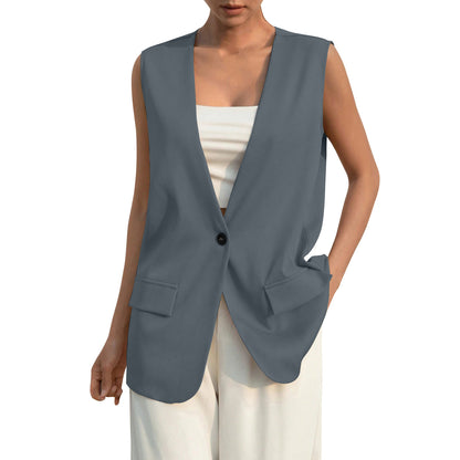 women's oversized v neck vest