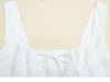 White linen a line midi sundress square neck summer