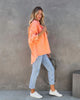 Oversized Denim Jacket Women Frayed Hem