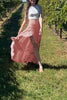 high waisted maxi flared skirt