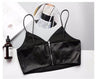 Women Genuine Leather Camisole Top With Zipper Back