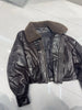 women genuine sheepskin bomber jacket with fur collar