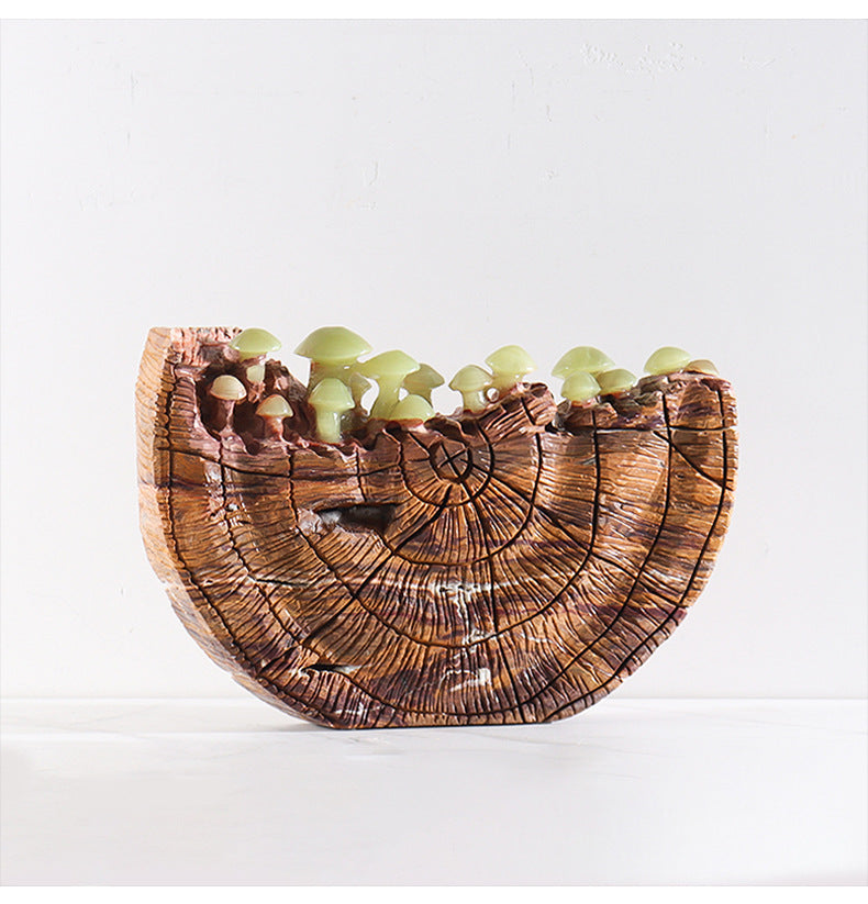 Natural Jadeite Mushroom Marble Ornament