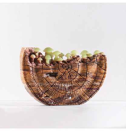 Natural Jadeite Mushroom Marble Ornament