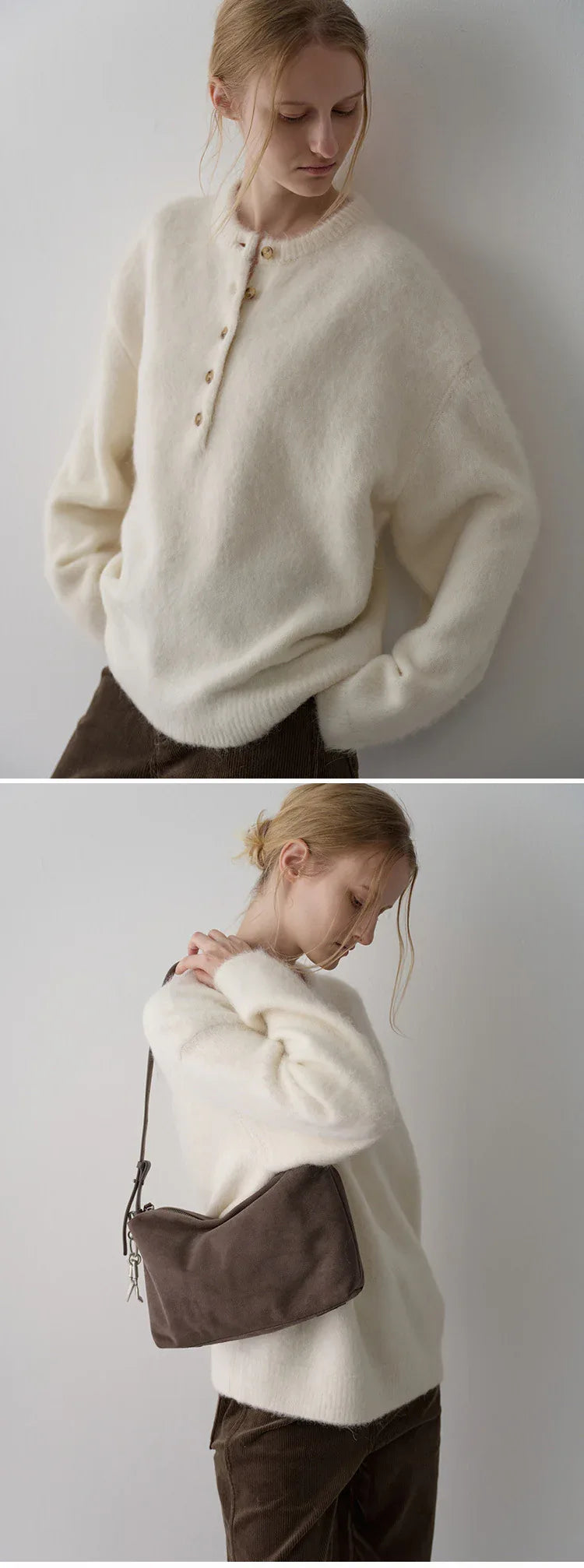 Facade pattern alpaca wool sweater women