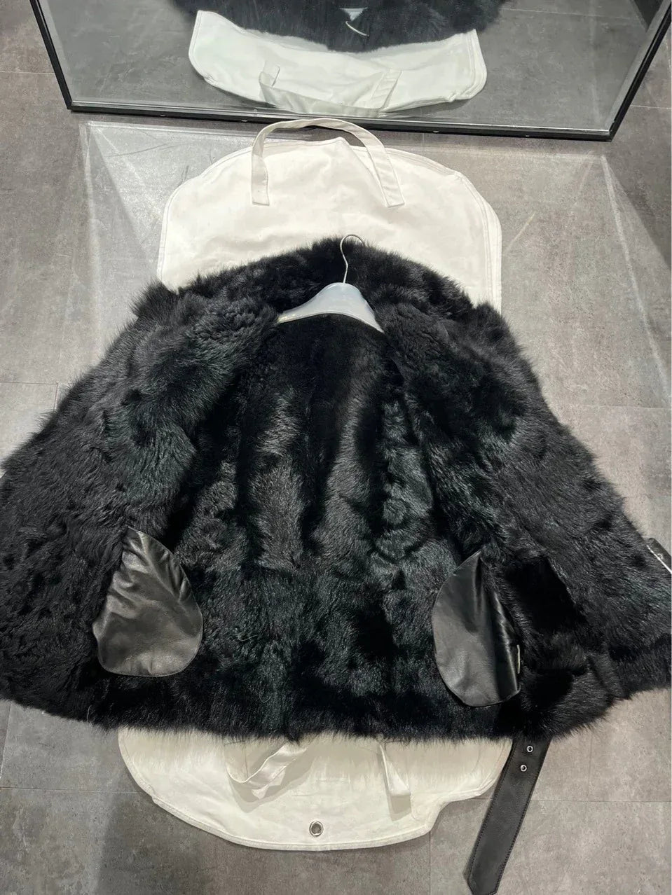 Women Leather Jacket with Real Fur Lining Moto Bomber Style