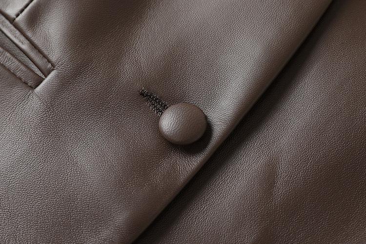 Women Leather Office Vest in Genuine Sheepskin