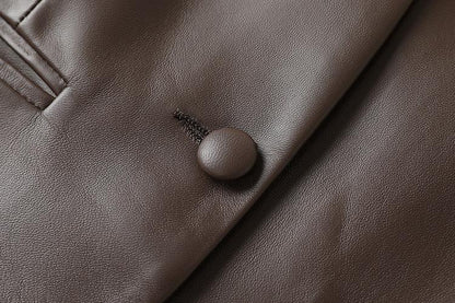 Women Leather Office Vest in Genuine Sheepskin