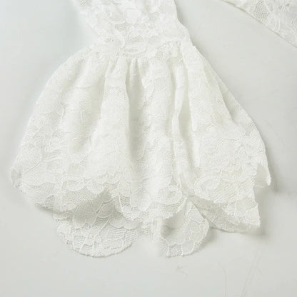 retro lace square-neck long sleeve top