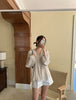 Women's Button Front Puff Sleeve Blouse