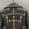 Women Studded Punk Rock Leather Jacket Heavy Rivet