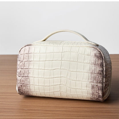 Women’s Genuine Leather Crocodile Pattern Cosmetic Bag
