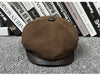 Leather newsboy cap for men vintage baker boy hat 3 M