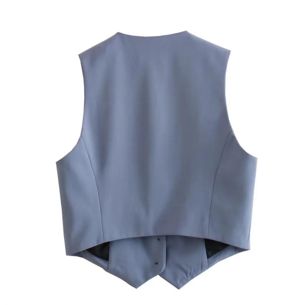 v neck sleeveless lazer vest women's