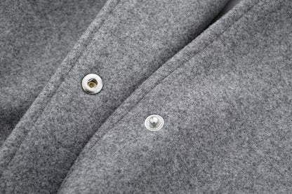 Women Loose Wool Bomber Pilot Jacket