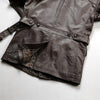 Men Brown Belted Leather Hunting Jacket