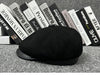 Leather newsboy cap for men vintage baker boy hat