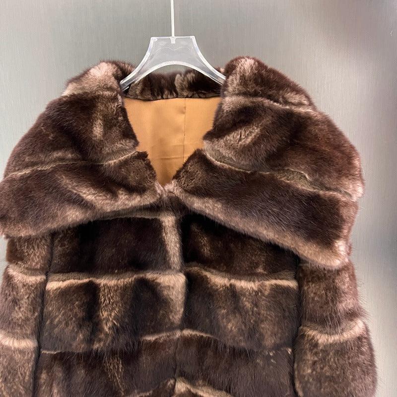 In Stock Women’s Natural Rabbit Fur Coat Winter Jacket