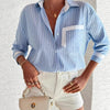 blue striped women's shirt