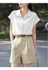 white button down shirt short sleeve women's