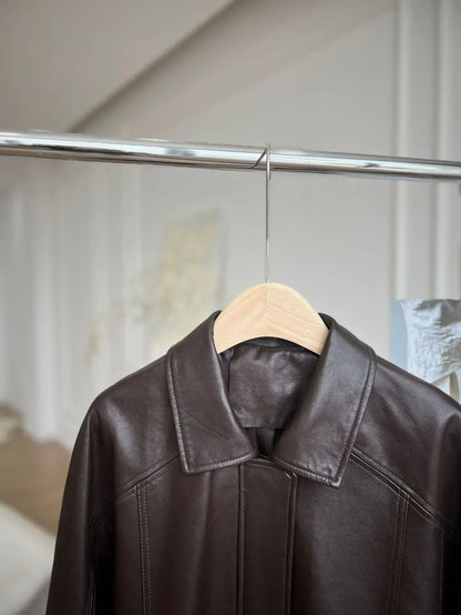 Oversized Black Leather Bomber Jacket Women