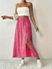 floral high waist split thigh skirt