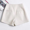 High waisted sheepskin leather shorts for summer women