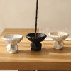 Modern Incense Holder in Cement with Sculptural Pedestal Bowl