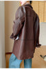 Women Oversized Genuine Leather Jacket Moto Blazer