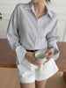 Women Drop Shoulder Button Down Shirt
