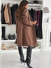 Simple long wool coat with pockets for women