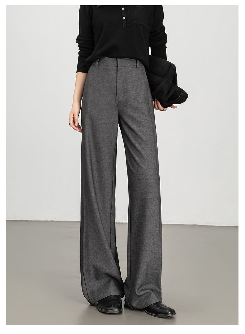 Women casual pants with high waist drape