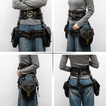 Waist Bag for Women with Double Side Pouches