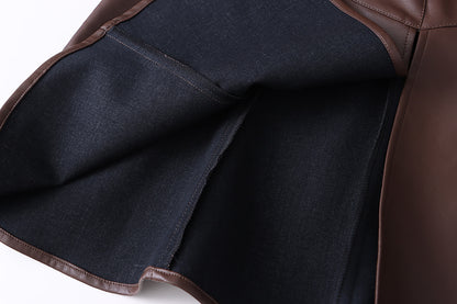 Leather Skirt High Waist Mermaid Hem