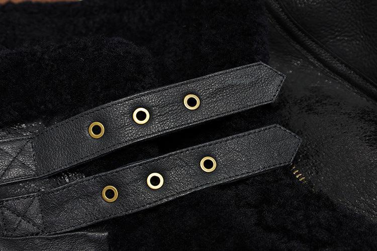 Shearling Jacket Leather Aviator Jacket for Men