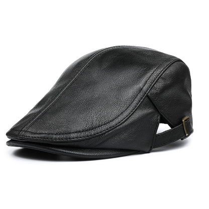 Men’s Genuine Leather Duckbill Cap in Top-Grain Cowhide
