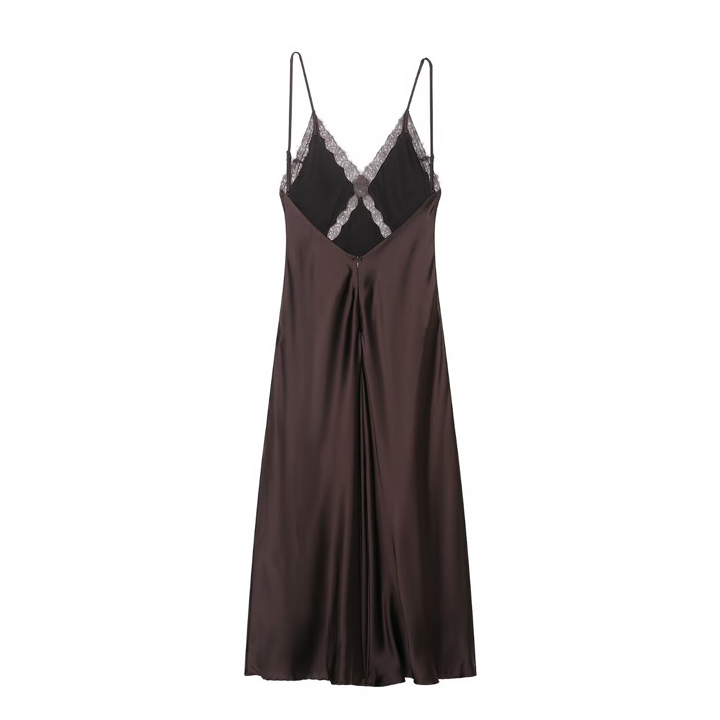 Women’s lace satin midi suspender beach dress