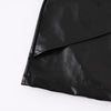 Black High Waist PU Leather Mini Skirt with Front Knot Detail